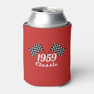 Retro 1959 Klassische Schwarz-Weiß-Schachflagge Dosenkühler