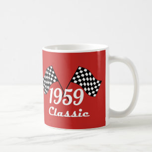 Retro 1959 Klassische Schwarz/Weiß-Schachtel Kaffeetasse