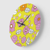 Retro 1960 Blume Große Wanduhr (Winkel)