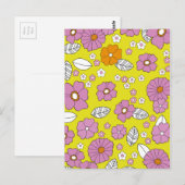 Retro 1960 Blume Postkarte (Vorne/Hinten)