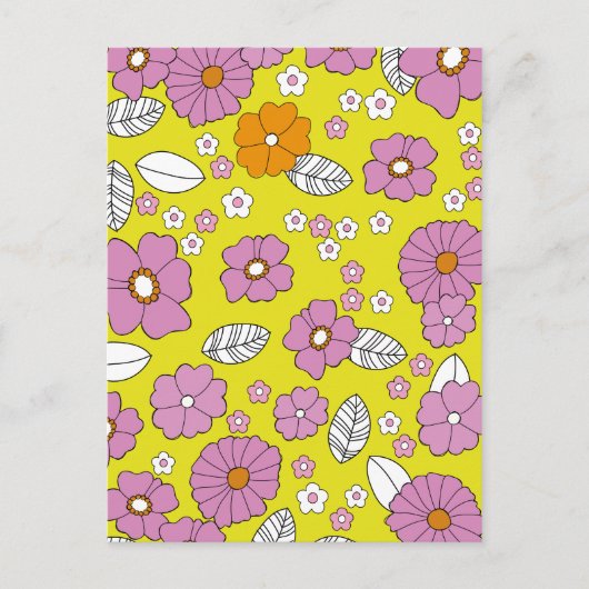 Retro 1960 Blume Postkarte (Vorderseite)
