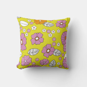 Retro 1960 Blumen Kissen