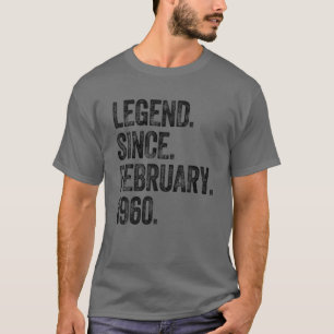 Retro 1960 Geburtstag Februar Geboren Legende Seit T-Shirt
