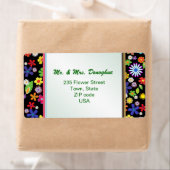 Retro 1960-x Blume Power Adressenaufkleber (Insitu)