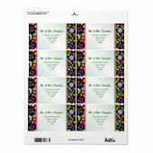 Retro 1960-x Blume Power Adressenaufkleber (Vorne)