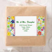 Retro 1960-x Blume Power Adressenaufkleber (Insitu)