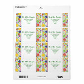 Retro 1960-x Blume Power Adressenaufkleber (Vorne)