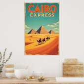 Retro 1960er Ägypten : Vintages Kairo Express Post Poster (Küche)