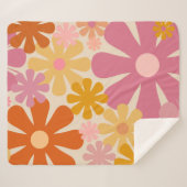 Retro 1960er Blume Blumenmuster Sherpadecke (Vorderseite (Horizontal))