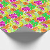 Retro 1960er: Frieden, Liebe, Rock and Roll Geschenkpapier (Ecke)