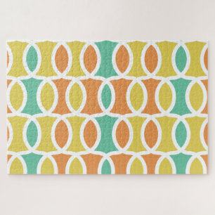 Retro 1960er Kreise Ovale Orange Türkis Gold Puzzle