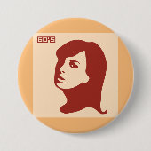 Retro 1960er Minimalistische Illustrationskunst Button (Vorderseite)