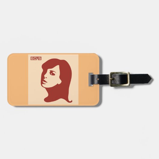 Retro 1960er Minimalistische Illustrationskunst Gepäckanhänger (Vorderseite horizontal)