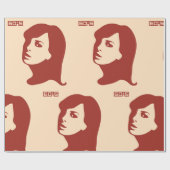 Retro 1960er Minimalistische Illustrationskunst Geschenkpapier (Flach)