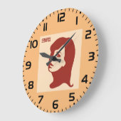 Retro 1960er Minimalistische Illustrationskunst Große Wanduhr (Winkel)