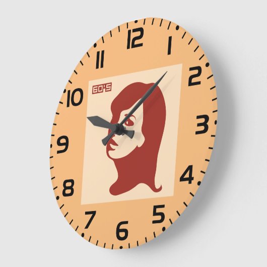 Retro 1960er Minimalistische Illustrationskunst Große Wanduhr (Winkel)