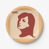 Retro 1960er Minimalistische Illustrationskunst Pappteller (Vorderseite)