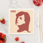 Retro 1960er Minimalistische Illustrationskunst Serviette (Beispiel)