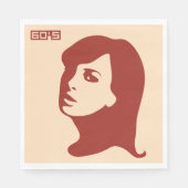 Retro 1960er Minimalistische Illustrationskunst Serviette (Vorderseite)