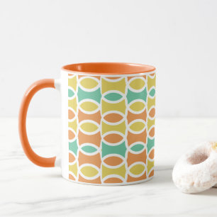 Retro 1960er-Runden Ovalen Orange Aquamarin Gold Tasse