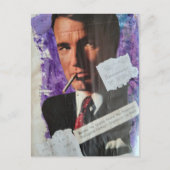 Retro 1960s era smoker man heath danger collage postkarte (Vorderseite)