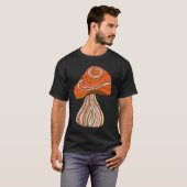 Retro 1960s Hippy Style Distressed Mushroom Graphi T-Shirt (Vorne ganz)
