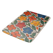 Retro 1960s Style Floral Pattern Badematte (Schrägansicht)