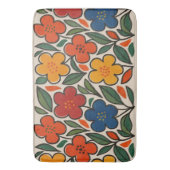 Retro 1960s Style Floral Pattern Badematte (Vorderseite Vertikal)