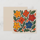 Retro 1960s Style Floral Pattern Einladung (Vorne/Hinten)