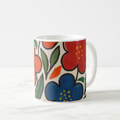 Retro 1960s Style Floral Pattern Kaffeetasse (VorderseiteRechts)