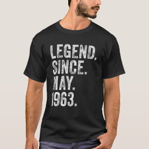 Retro 1963 Birthday May Born Legend Since 1963 T-Shirt