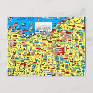 Retro 1966 Cleveland, Ohio Karte Postkarte