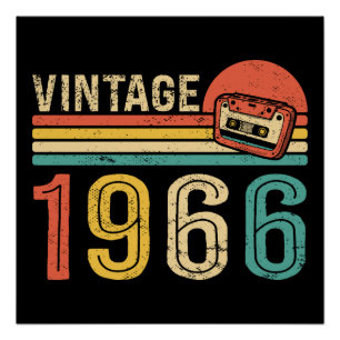 Retro 1966 Geburtstags-Musik-Kassette 60. Geburtst Poster