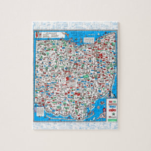 Retro 1966 Ohio Karte Puzzle 8"x10" 110 Stk.