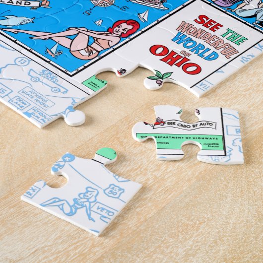 Retro 1966 Ohio map jigsaw puzzle 11"x14"252 pcs (Seite)