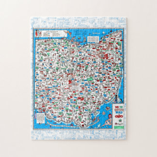 Retro 1966 Ohio map jigsaw puzzle 11"x14"252 pcs