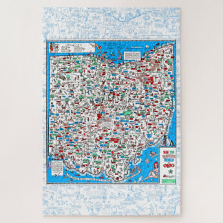 Retro 1966 Ohio map jigsaw puzzle 20"x30" 1014 pcs