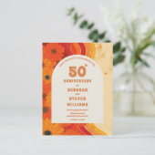 Retro 1970 50. Hochzeitstag Save the Date Postkarte (Stehend Vorderseite)
