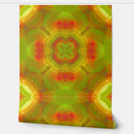 Retro 1970 Geometrisches Muster rot, orange, grün Tapete