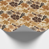 Retro-1970er-Blumen-Grafik Geschenkpapier (Ecke)