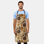 Retro-1970er-Blumen-Grafik Schürze (Getragen)