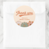 Retro 1970er Brautparty Danke Runder Aufkleber (Tasche)