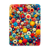 Retro 1970er bunte Kreise Magnet (Vertikal)