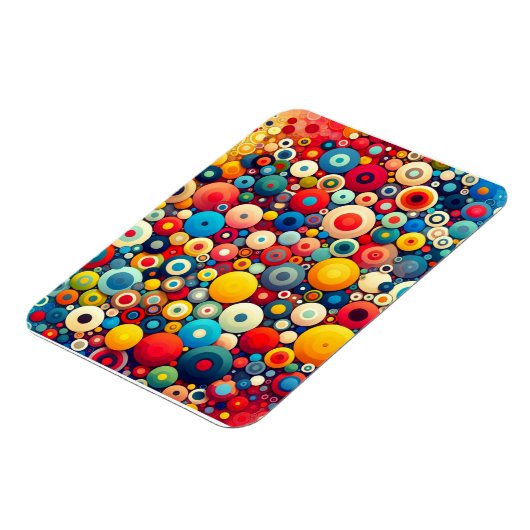 Retro 1970er bunte Kreise Magnet (Linke Seite)