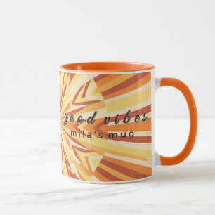 Retro 1970er Jahre Club Sunburst Custom Monogramm Tasse