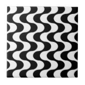 Retro 1970er Jahre Design Wavy Op-Art Stripe Muste Fliese (Vorderseite)