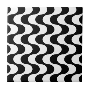 Retro 1970er Jahre Design Wavy Op-Art Stripe Muste Fliese