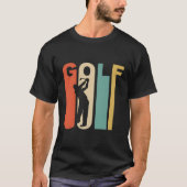 Retro 1970er Jahre Golfer Golfsport T-Shirt (Vorderseite)