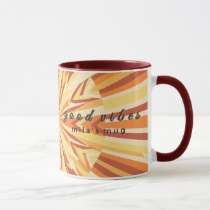 Retro 1970er Jahre Good Vibes Custom Name Tasse -