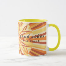 Retro 1970er Jahre Good Vibes Custom Name Tasse - 